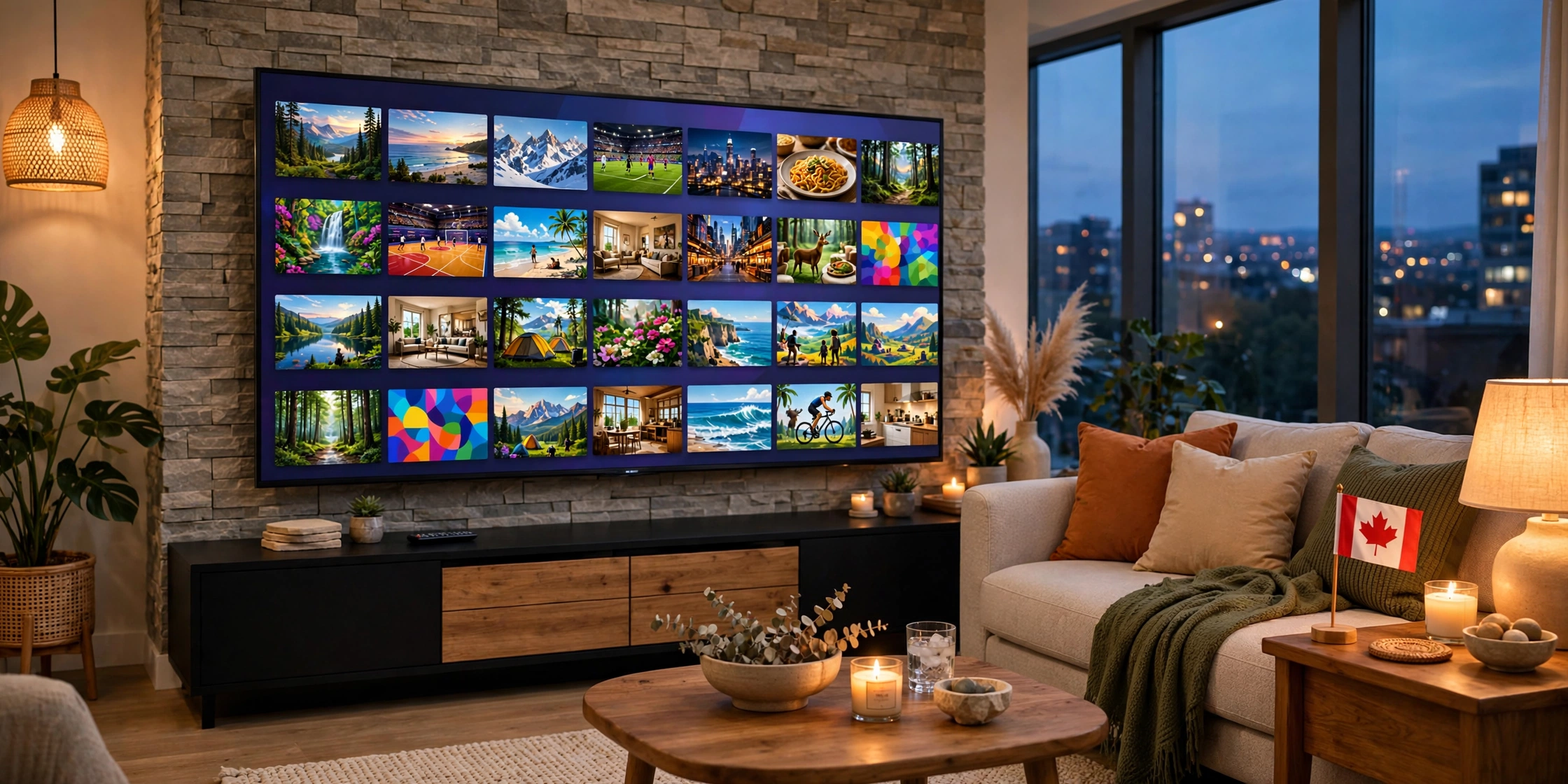 Best Canada IPTV 2026 – modern living room with smart TV